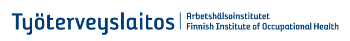 Työterveyslaitoksen logo. Logon för arbetshälsoinstitutet. Logo for Finnish Institute for Occupational health.
