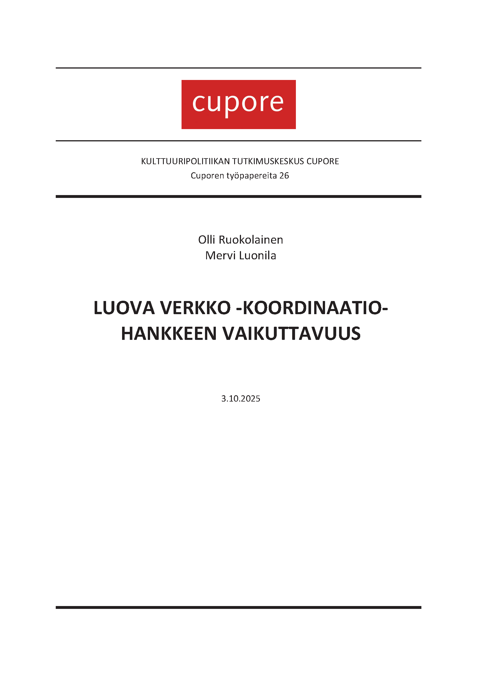 Luova-verkko-koordinaatiohankkeen työpaperin kansikuva
